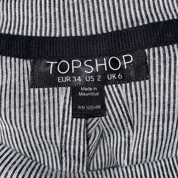 🌷 TopShop Pinstripe Kite Back Layered 3/4 Sleeve Mini Dress Size US 2 - Picture 8 of 11